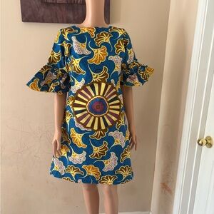 BEAUTIFULL AFRICAN PRINT DRESS FOR WOMEN. ANKARA WAX DRESS. COTTON